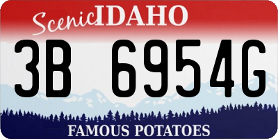 ID license plate 3B6954G