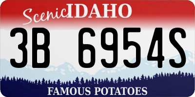 ID license plate 3B6954S
