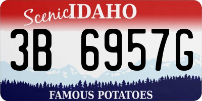 ID license plate 3B6957G