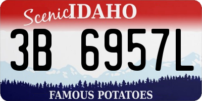 ID license plate 3B6957L