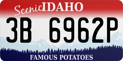 ID license plate 3B6962P