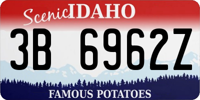 ID license plate 3B6962Z