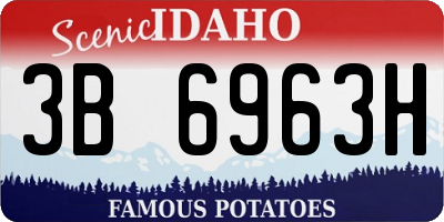 ID license plate 3B6963H