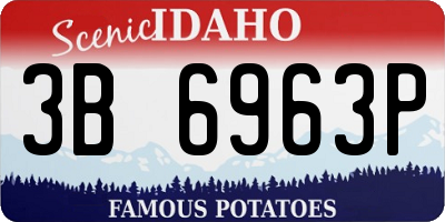ID license plate 3B6963P