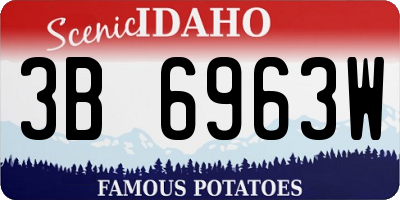 ID license plate 3B6963W