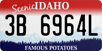 ID license plate 3B6964L