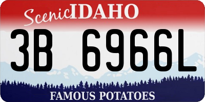 ID license plate 3B6966L