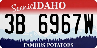 ID license plate 3B6967W