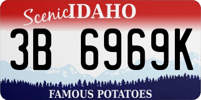 ID license plate 3B6969K