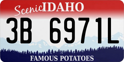 ID license plate 3B6971L