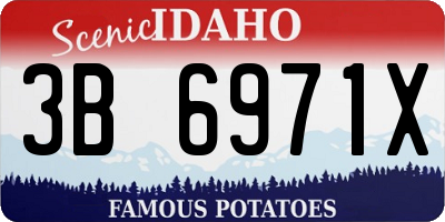ID license plate 3B6971X