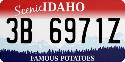 ID license plate 3B6971Z