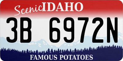 ID license plate 3B6972N