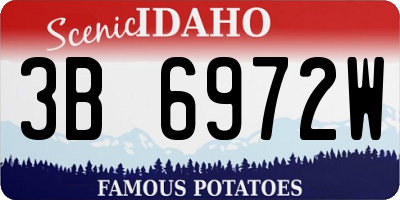 ID license plate 3B6972W