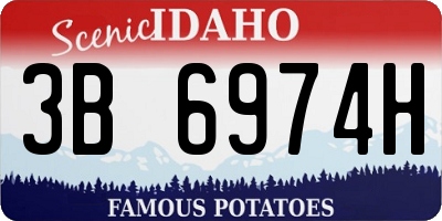 ID license plate 3B6974H