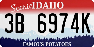 ID license plate 3B6974K