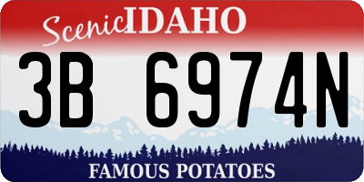 ID license plate 3B6974N