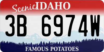 ID license plate 3B6974W