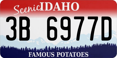 ID license plate 3B6977D