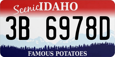 ID license plate 3B6978D