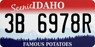 ID license plate 3B6978R