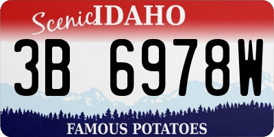 ID license plate 3B6978W