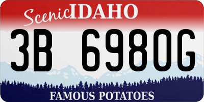 ID license plate 3B6980G