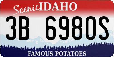 ID license plate 3B6980S