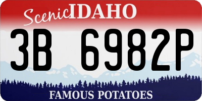 ID license plate 3B6982P