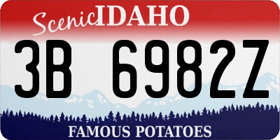 ID license plate 3B6982Z