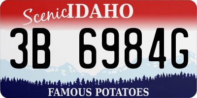 ID license plate 3B6984G