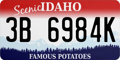 ID license plate 3B6984K