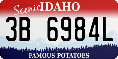 ID license plate 3B6984L