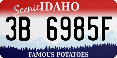 ID license plate 3B6985F