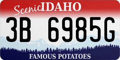 ID license plate 3B6985G