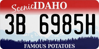 ID license plate 3B6985H