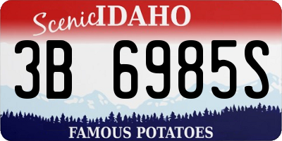 ID license plate 3B6985S