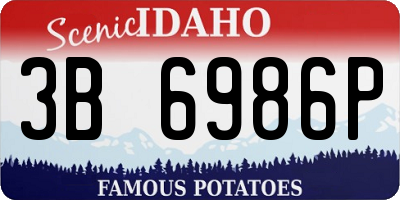 ID license plate 3B6986P