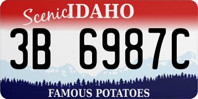 ID license plate 3B6987C
