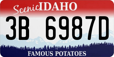 ID license plate 3B6987D