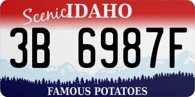 ID license plate 3B6987F