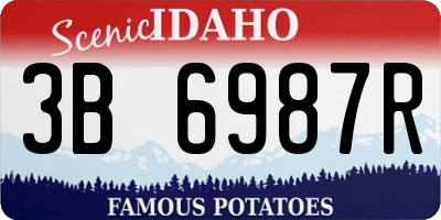 ID license plate 3B6987R