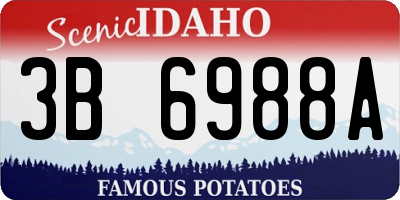 ID license plate 3B6988A