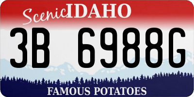 ID license plate 3B6988G