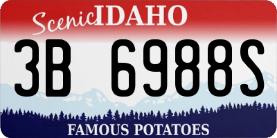 ID license plate 3B6988S