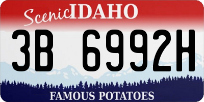 ID license plate 3B6992H
