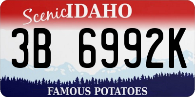 ID license plate 3B6992K