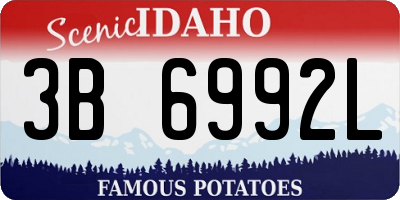 ID license plate 3B6992L