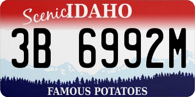 ID license plate 3B6992M