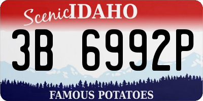 ID license plate 3B6992P